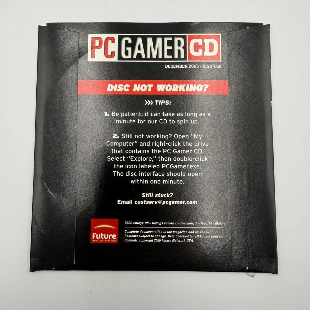 PC Gamer CD December 2005 Disc 7.60 Age of Empires III Demo PC Game Disc